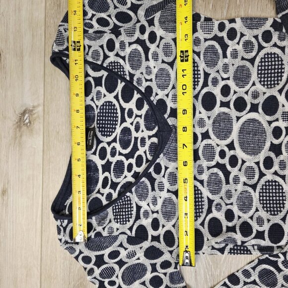 Vtg Womens Vanity Blue Gray All Over Circle Print Y2K Long Sleeve Shirt Sz Lg - Picture 4 of 6